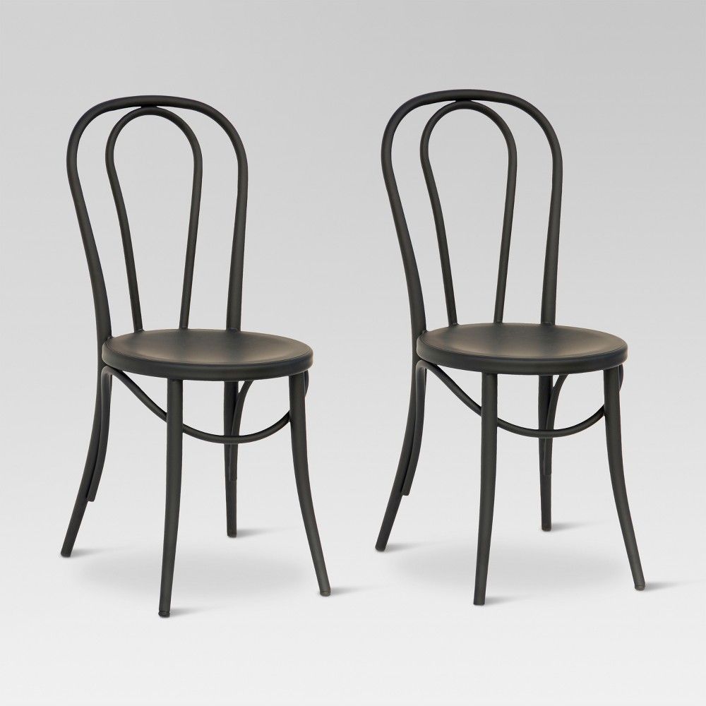 Emery Metal Bistro Chair - Matte Black (Set of 2) - Threshold | Target