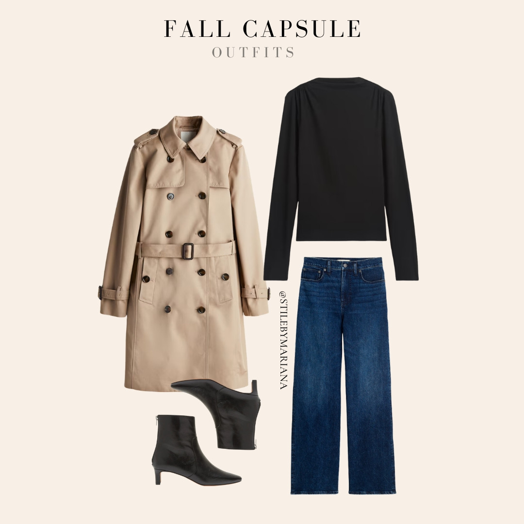 Fall Capsule Outfit
Sizing - I’m 5’6” and 133 lbs 
Trench coat size Small
Top size small
Jeans are TTS - my size is 27 with a 29 inseam

#LTKgrwm #LTKSeasonal #LTKOver40