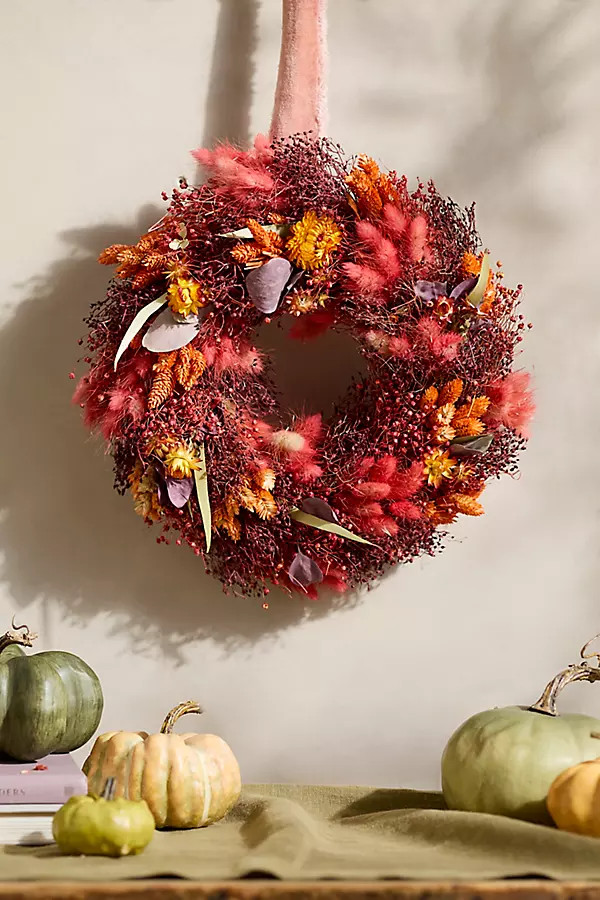 Terracotta Dutch Florals Dried Wreath | Terrain
