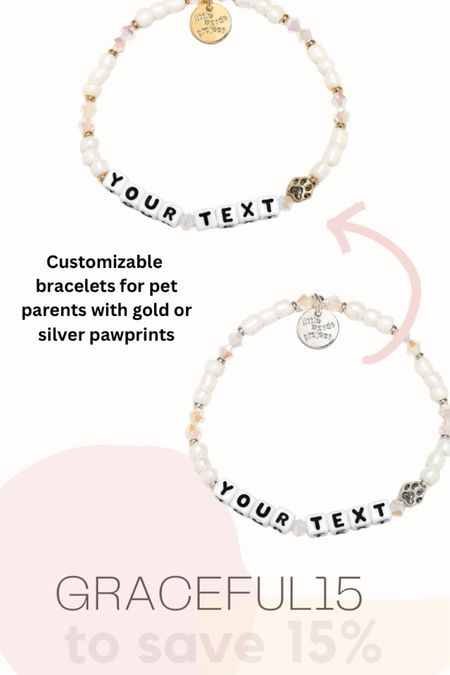 Customizable bracelets for pet parents! Choose from a silver or gold paw print 🐾 Little Words Project are my fave bracelets ever - I wear a size S/M. Save 15% with code: Graceful15



#LTKstyletip #LTKfindsunder50 #LTKfamily