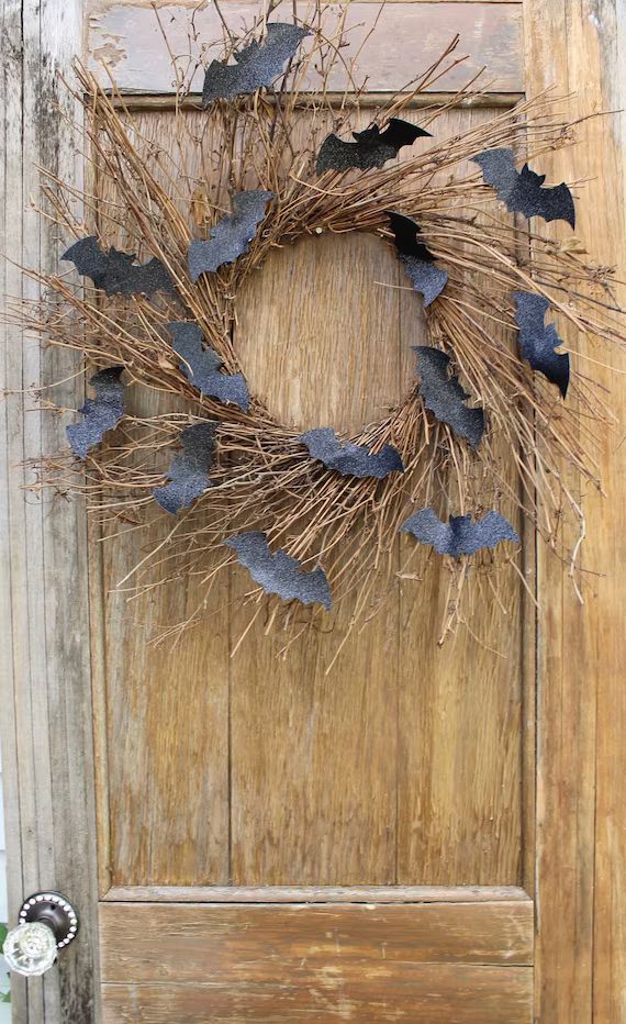 Halloween Wreath Bat Wreath Halloween Decor Halloween Door - Etsy | Etsy (US)