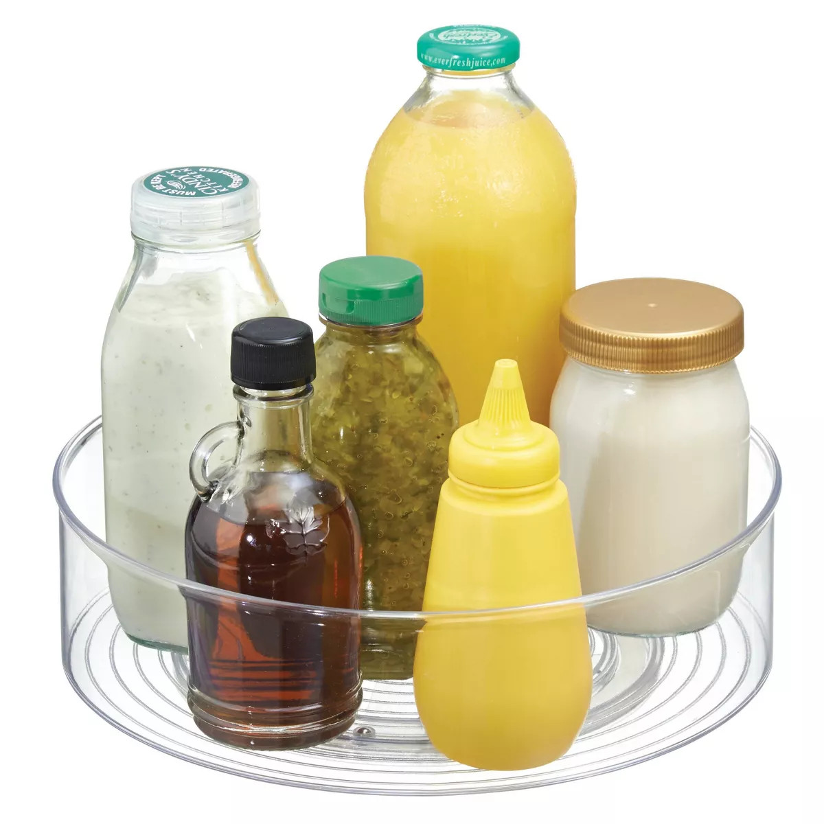 iDESIGN Fridge Binz Rotating Turntable Organizer Clear: Plastic Lazy Susan, 12" Diameter, Hand Wa... | Target