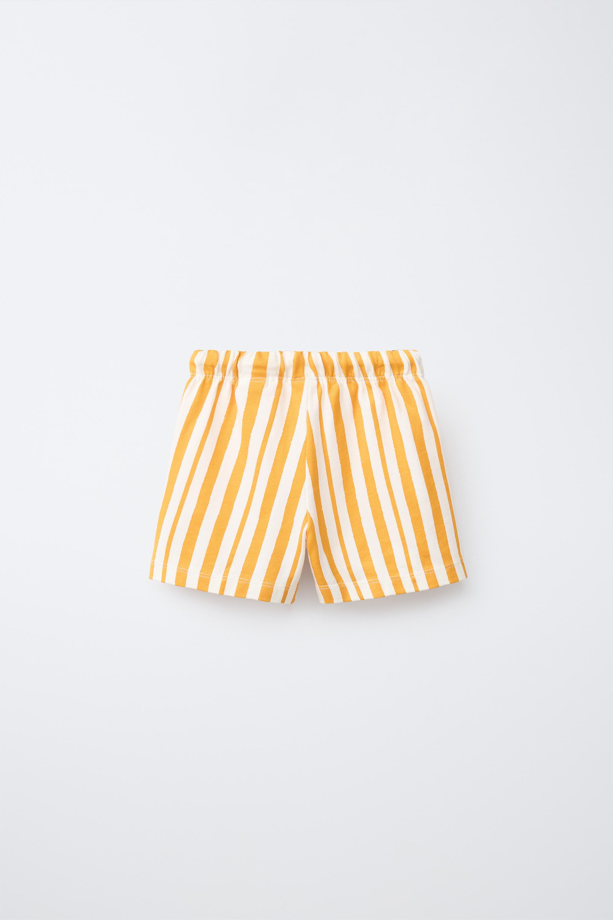 EMBROIDERED TEXT STRIPED SHORTS | Zara US