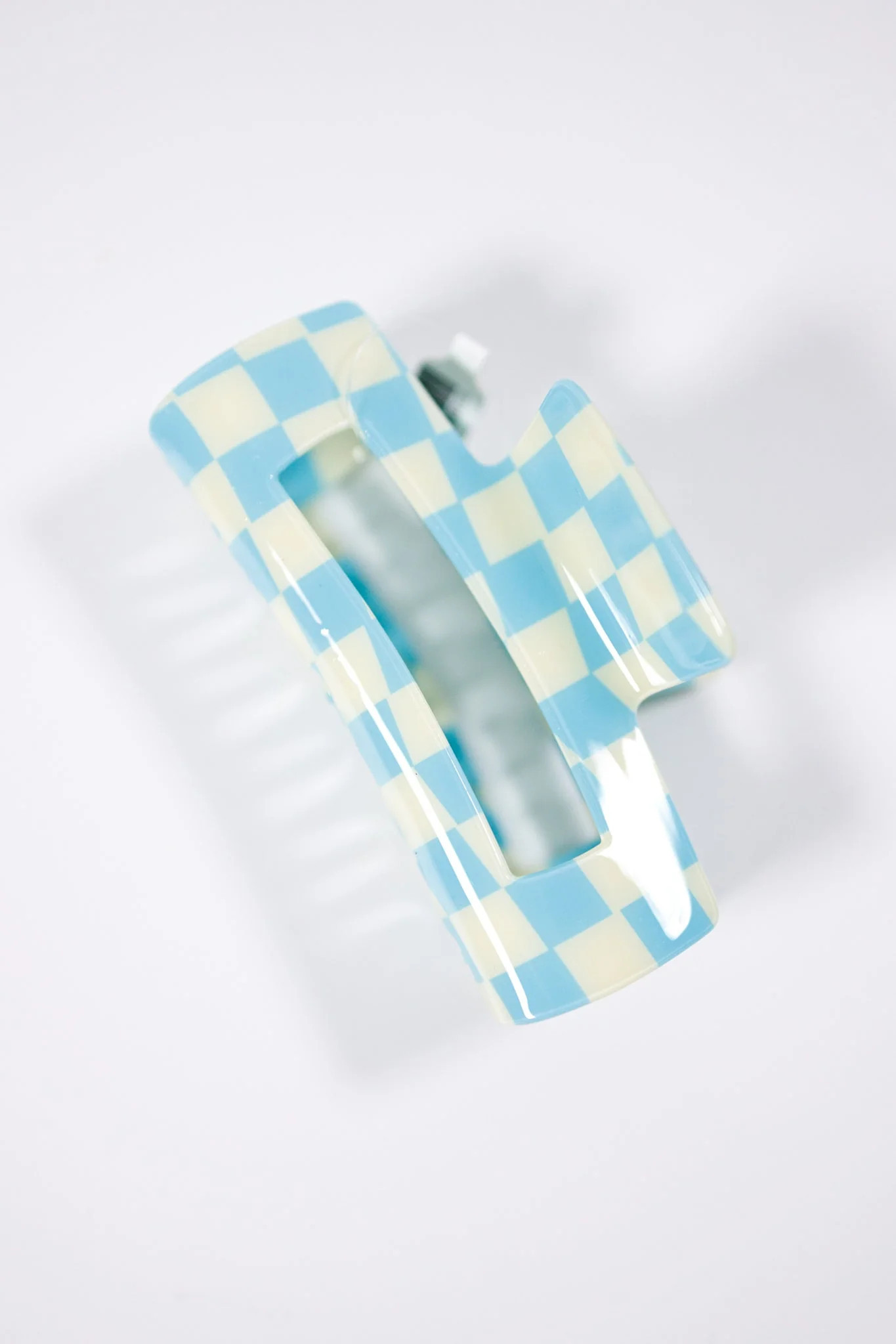 Checker Claw Clip BLUE | Jaxe + Grace Boutique
