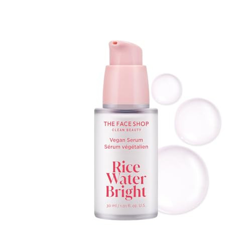 The Face Shop Rice Water Bright Vegan Serum - Targets Uneven Skin Tone & Dryness, Brightening, Nourishing, Hydrating Face Serum - Rice Water, Hyaluronic Acid, Niacinamide Serum - Korean Skin Care | Amazon (US)