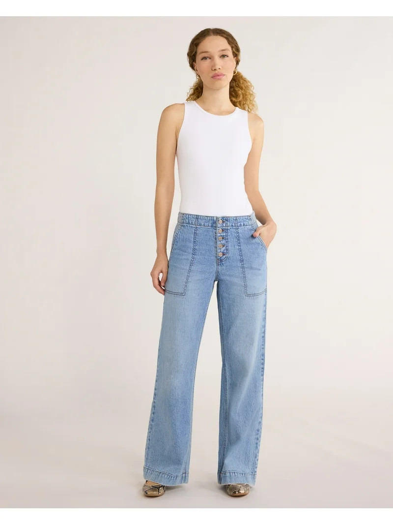 Time and Tru Women's Faux Leather Mary Jane Flats | Walmart (US)