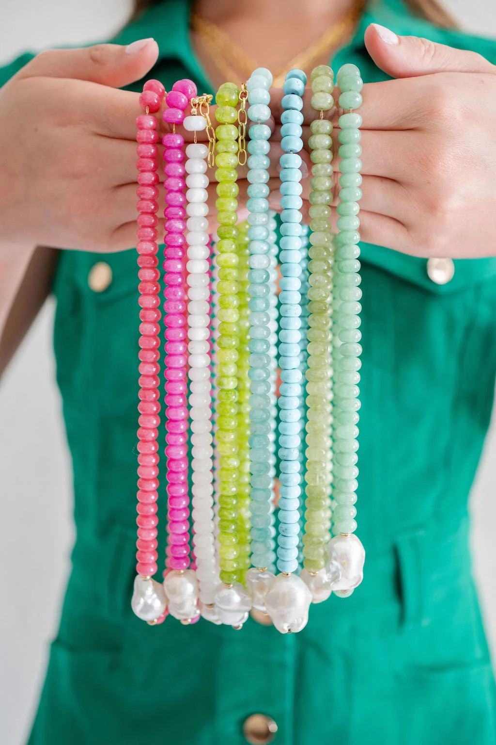 Susie- Quartz Beaded Necklace with freshwater Pearl | Lisi Lerch Inc