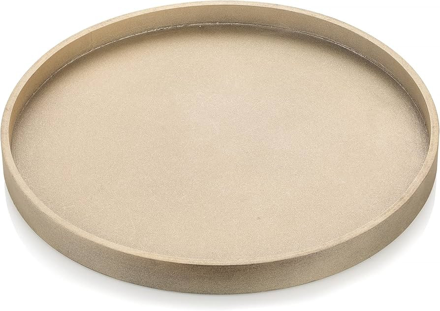 Hanobe Candle Plate Holder Tray: Champagne Gold Round Wood Candle Plate Decorative Centerpiece Sm... | Amazon (US)