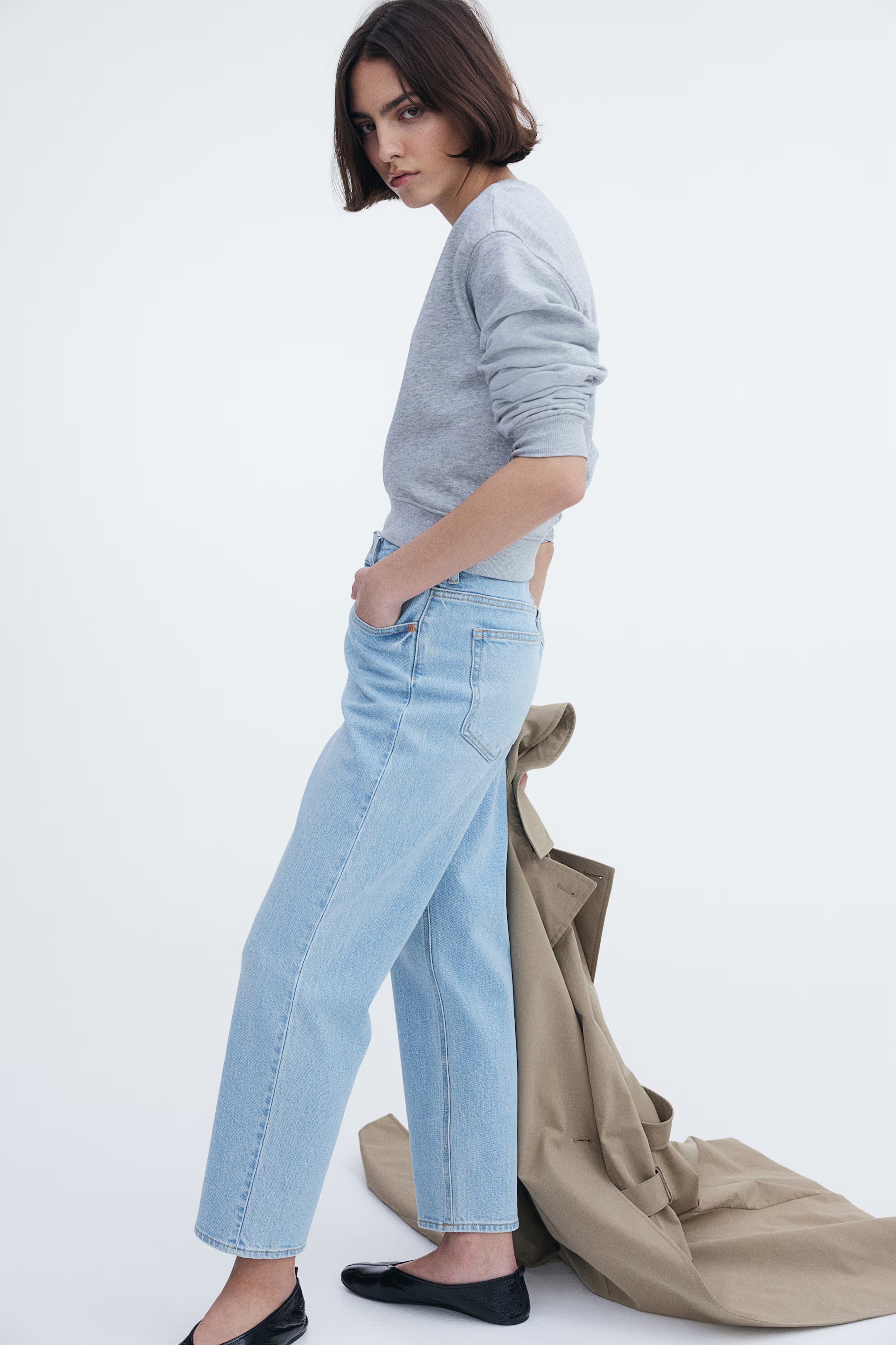 High Rise Slim Straight Ankle Jeans | H&M (US + CA)