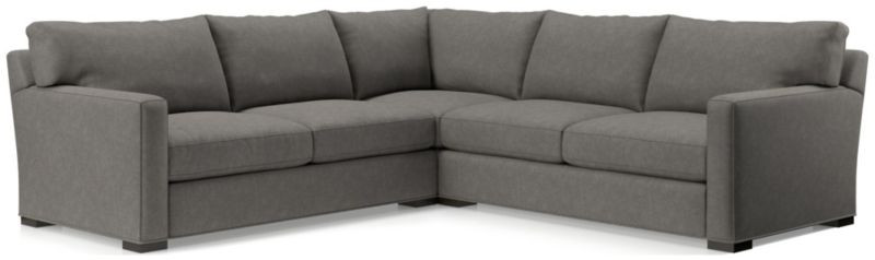 Axis II 3-Piece Grey Sectional + Reviews | Crate and Barrel | Crate & Barrel