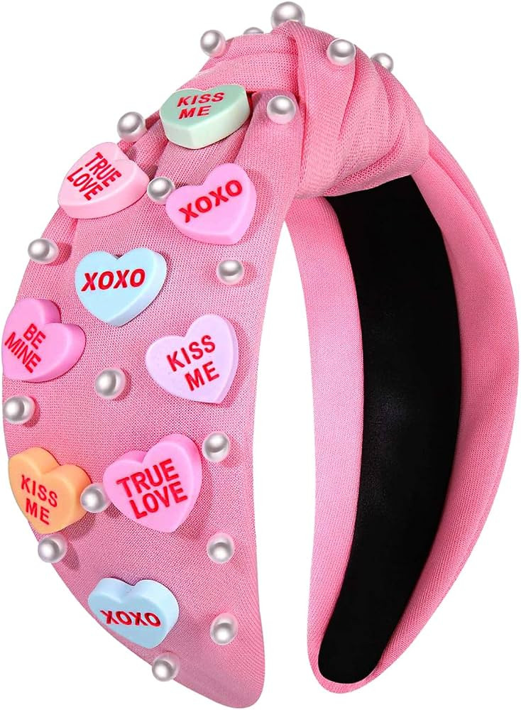 Valentine’s Day Heart Headbands for Women Valentine’s Day Accessories Conversation Heart Knot... | Amazon (US)