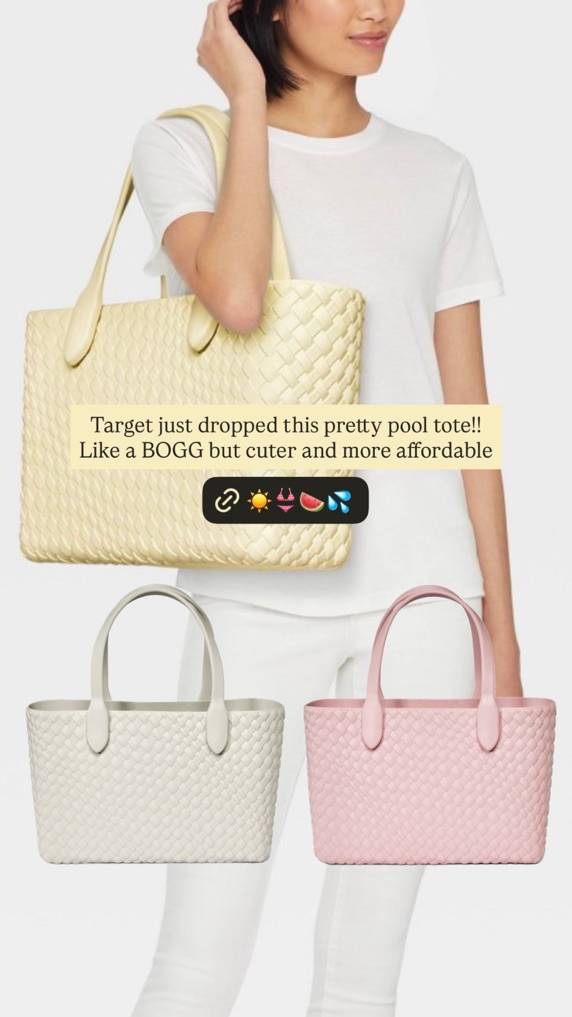 Target just dropped this pretty pool tote!! Like a BOGG but cuter and more affordable