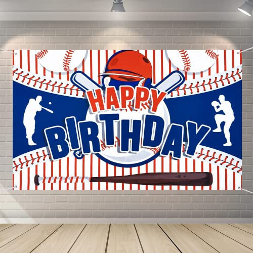 Baseball Party Decorations Baseball Happy Birthday Banner Party Supplies for Boys Kids Teens Large Sport Themed Birthday Banner for Christmas Holiday Baseball Birthday Party Supplies Decorations | Amazon (US)