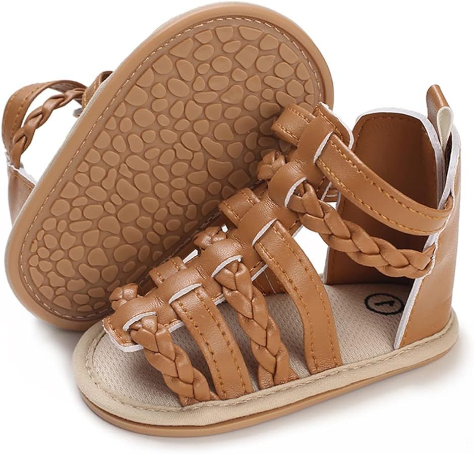 E-FAK Infant Baby Girls Sandals Summer Crib PU Leather Bowknot Soft Anti-Slip Rubber Sole Toddler... | Amazon (US)