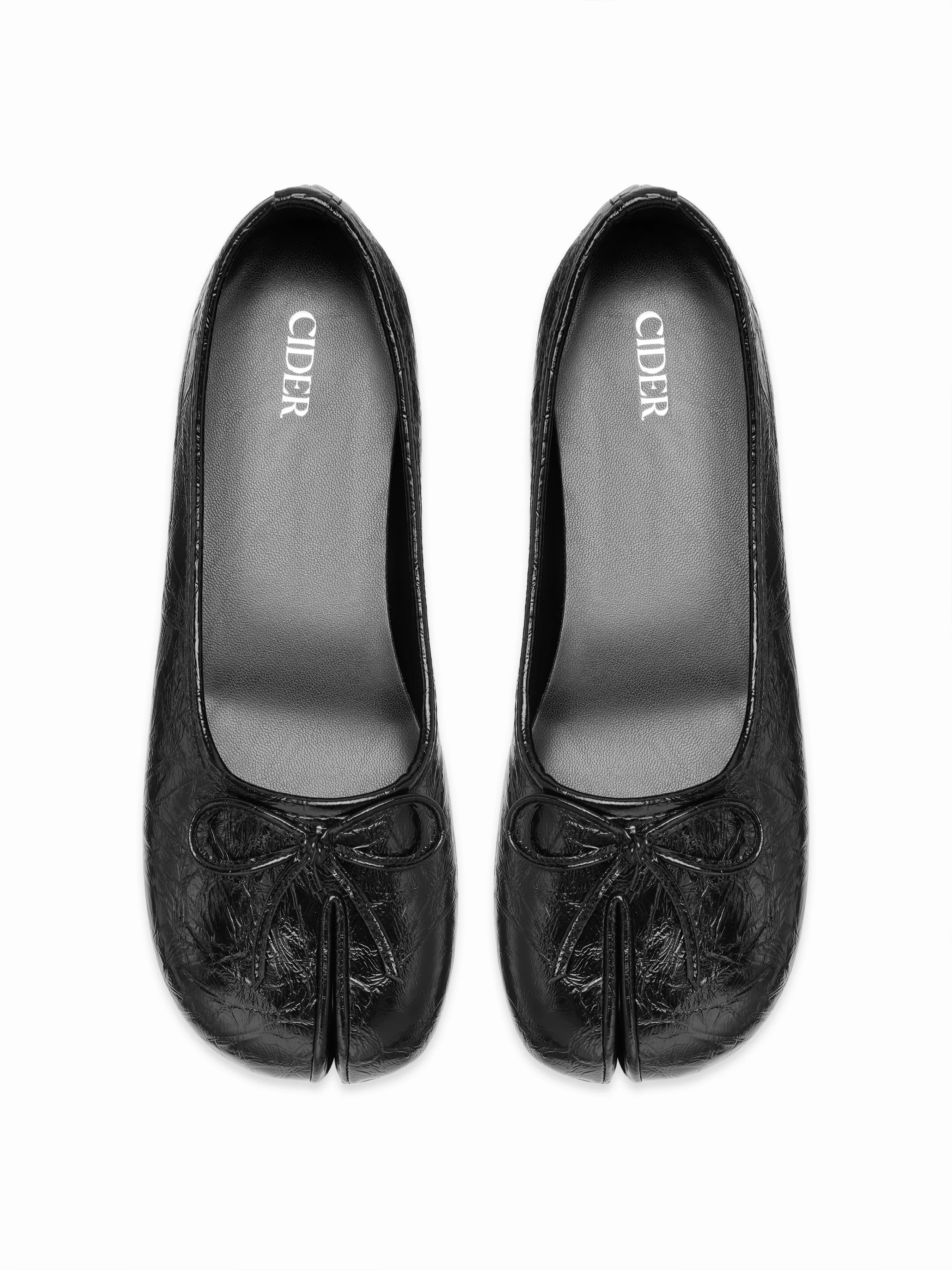 BOWKNOT DECOR SPLIT TOE MARY JANE FLATS For Daily Casual Date Picnic | Cider