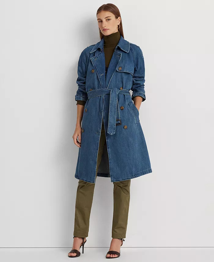 Lauren Ralph Lauren Women's Denim Trench Coat - Macy's | Macys (US)