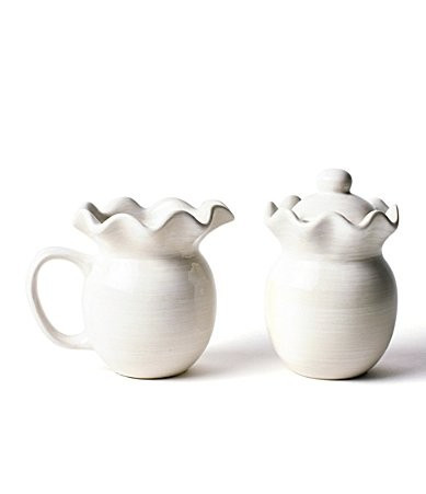 Coton Colors Signature White Ruffle Cream and Sugar Set | Dillard's