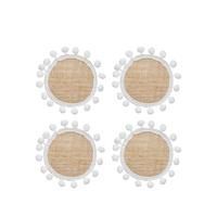 KitchenCraft Pom Pom Hessian Set Of 4 Round Coasters | Very (UK)