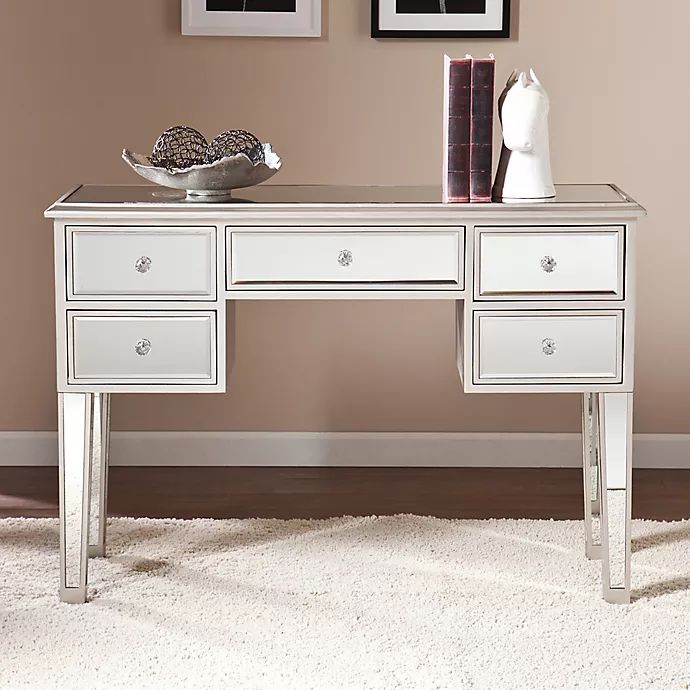 Southern Enterprises Mirage Mirrored Console in Matte Silver | Bed Bath & Beyond