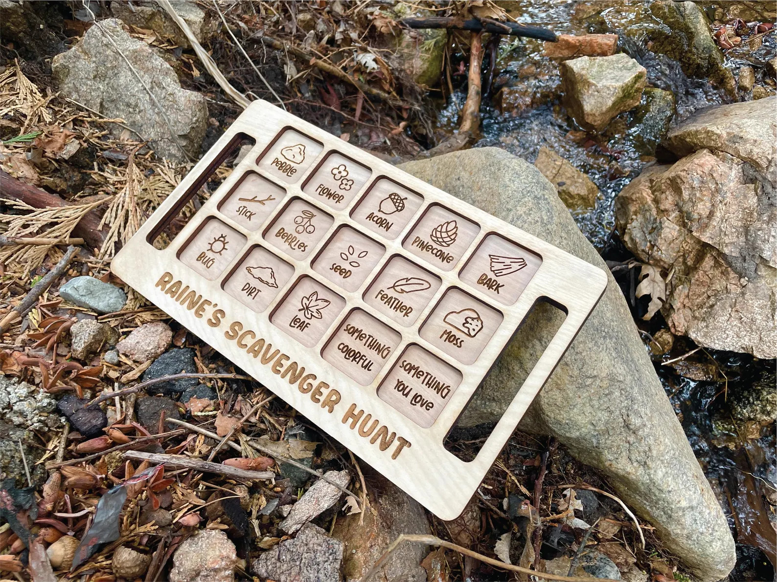 Outdoor Scavenger Hunt Board | Toddler Play | Montessori | Personalized Engraving | Learning Gift... | Etsy (US)