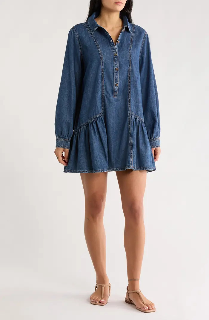 Habitual Long Sleeve Flirty Denim Minidress | Nordstromrack | Nordstrom Rack