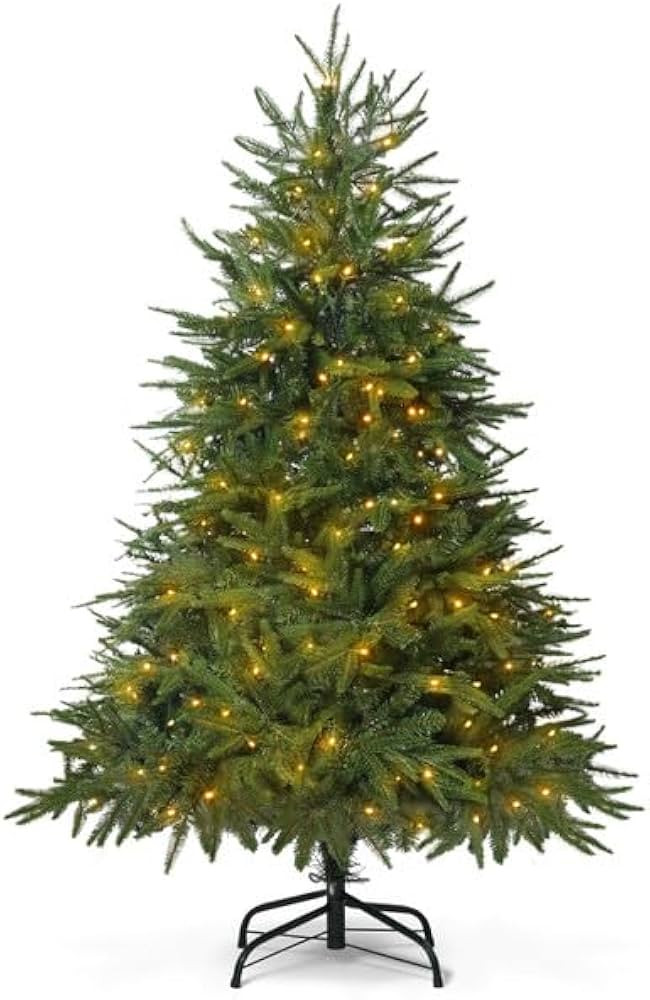 CAPHAUS 4.5 Feet Premium Pre-lit Christmas Tree w/Mixed PVC & PE 1001 Pre-Hinged Branch Tips & Fo... | Amazon (US)