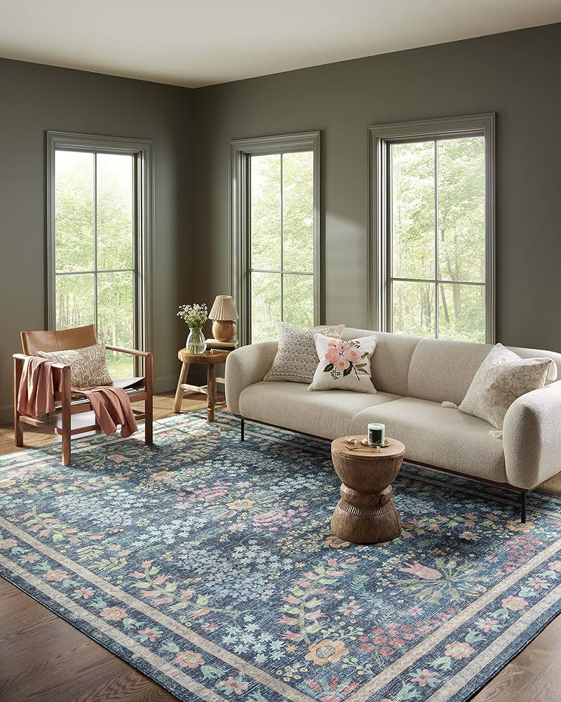 Loloi Rifle Paper Co. x Maison Collection MAO-06 Traditional, Blue / Multi 2'-6" x 7'-6" Runner R... | Amazon (US)