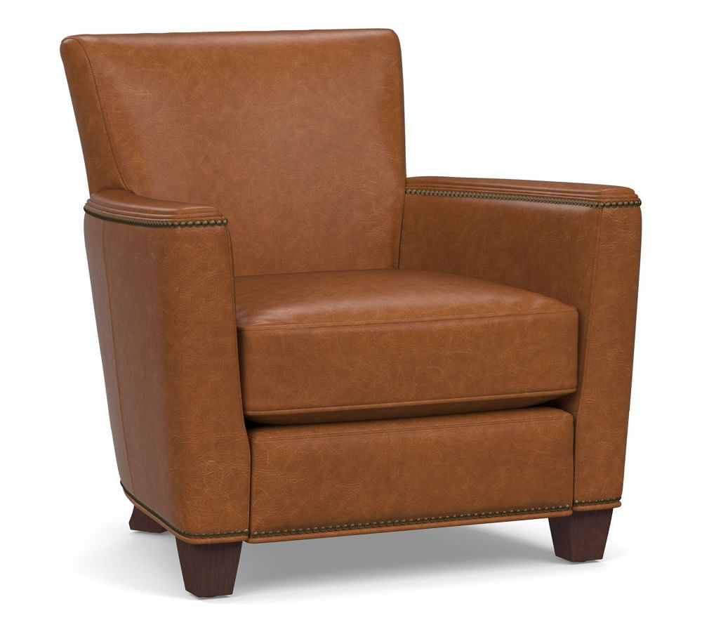 Irving Square Arm Leather Recliner | Pottery Barn (US)