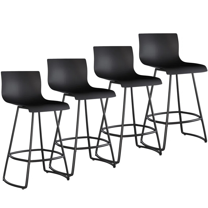 Cleek Swivel Counter Stool with Metal Frame (Set of 4) | Wayfair North America