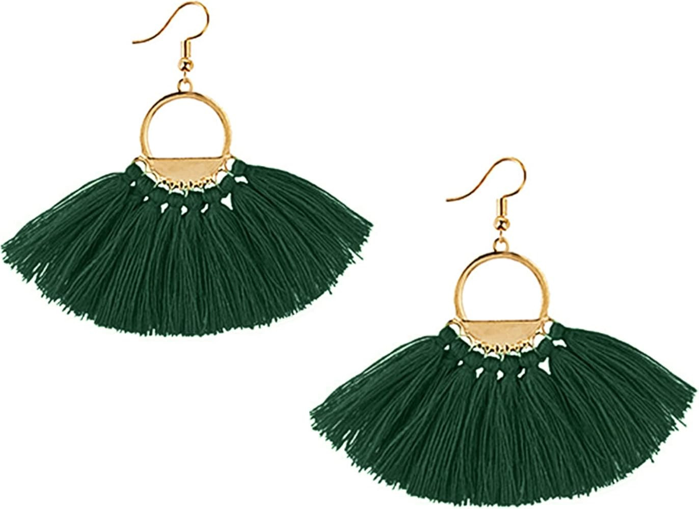 Suyi Women Tassel Earrings Bohemia Fan Shape Thread Tassel Statement Drop Dangle Earrings for Gir... | Amazon (US)