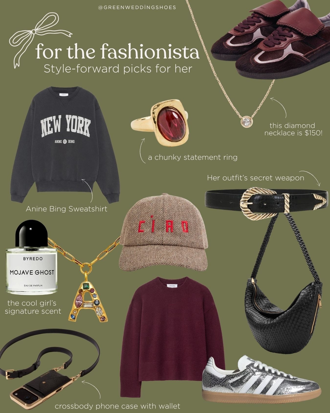 Gifts for your fashionable friend, sister or mom! An Anine Bing sweatshirt is always a win, as well as a cozy sweater. Does she love statement necklaces or something simple to wear everyday? We have both! Plus a signature scent - we found a discovery pack as well which is great so she can determine which scent she loves most. 

#LTKHoliday #LTKGiftGuide