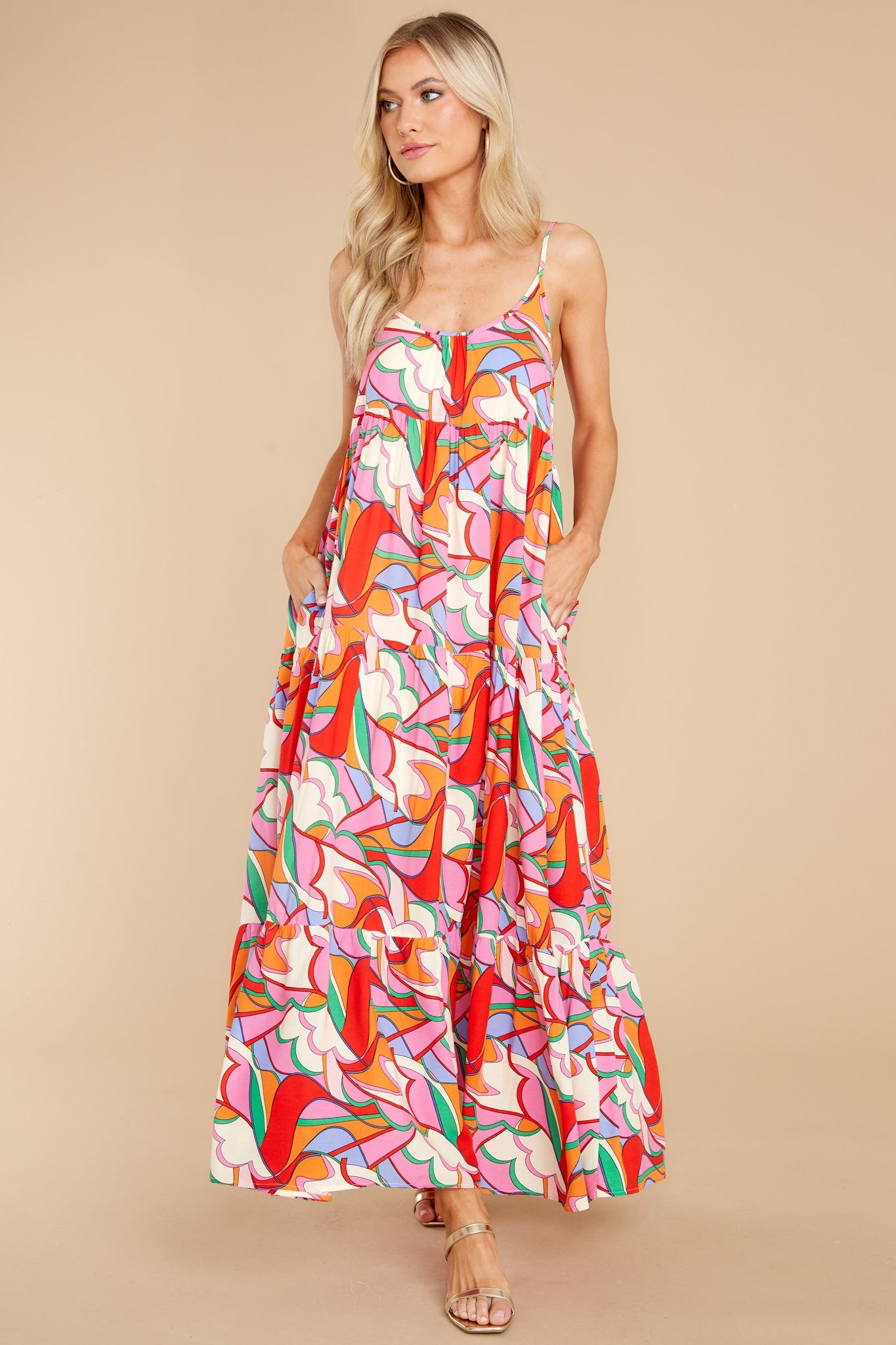 She's The Reason Pink Multi Print Maxi Dress | Red Dress 