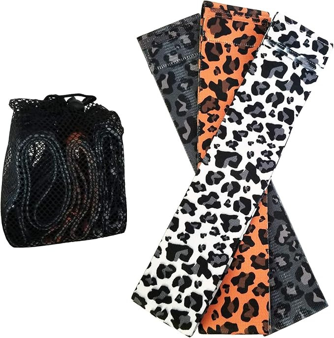 Bodyplus Wednesdays Booty Resistance Bands - (Set of 3) 15 inch Womens Animal Print Fabric Non Sl... | Amazon (US)