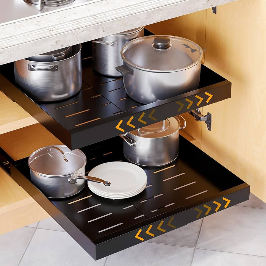 SpaceAid Pull Out Cabinet Organizer, 1 Pack Expandable 11.8"-19.6" (Need to Pull to Widen) Heavy ... | Amazon (US)
