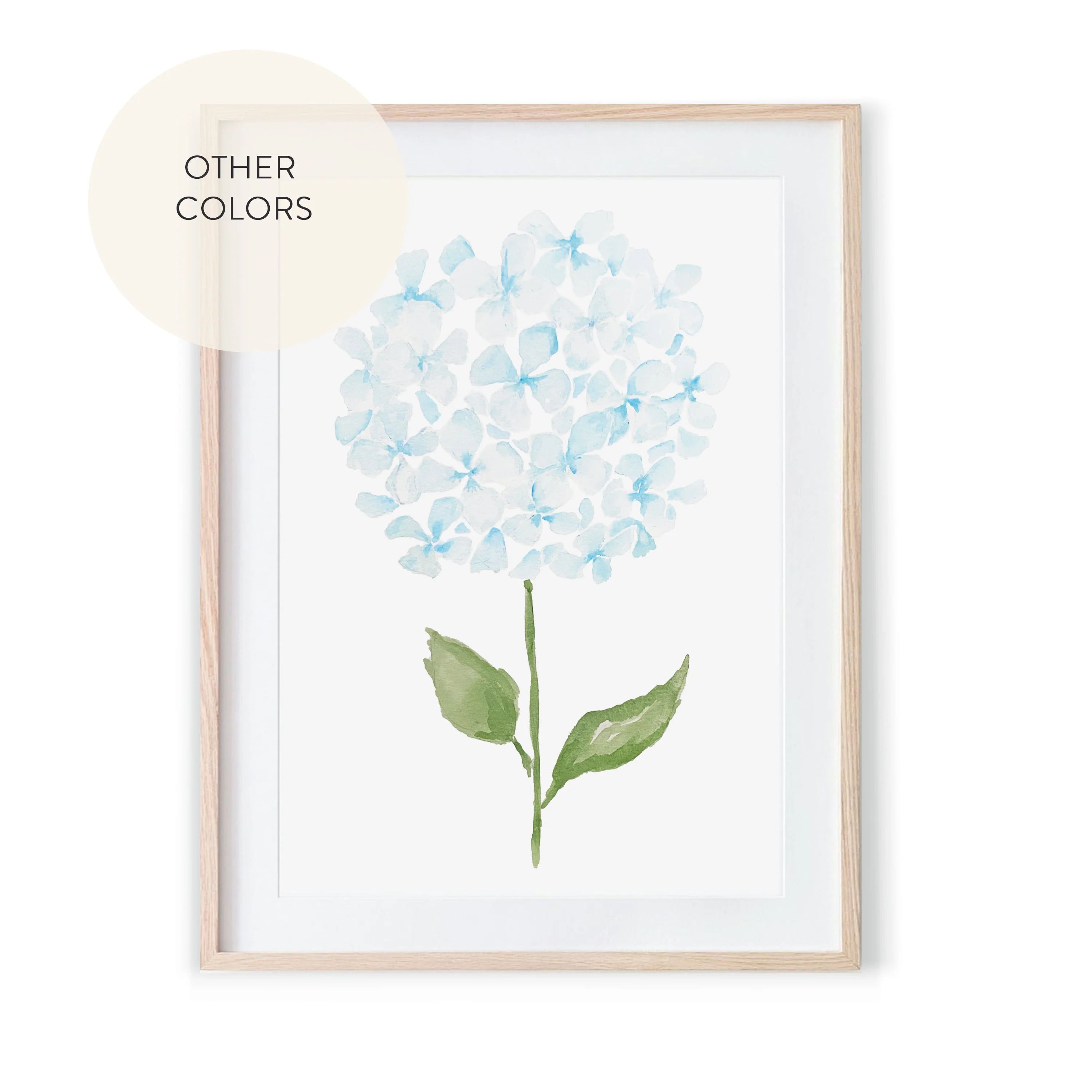 Watercolor Botanical Hydrangea Wall art Print | Sweet Pea and Whimsy