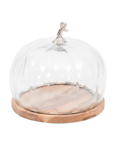 8in Glass Pumpkin Cheese Dome | TJ Maxx