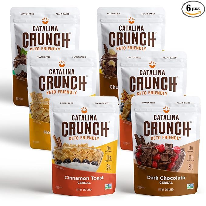 Catalina Crunch Keto Protein Cereal Variety Pack (6 Flavors), 9oz bags | Low Carb, Zero Sugar, Gl... | Amazon (US)