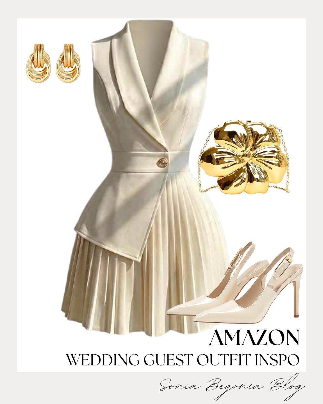 I styled this chic cream blazer dress with a pleated skirt for an ultra-sophisticated event look!

Paired with pointed-toe slingback heels, gold chunky earrings, and a statement flower clutch bag to complete the ensemble. ✨

#AmazonFashion #WeddingGuestOutfit #BlazerDress #AmazonFinds #LTKwedding #LTKunder50 #EventStyle #ChicOutfits #StatementBag #ClassyStyle #OutfitInspo

#LTKootd #LTKWedding