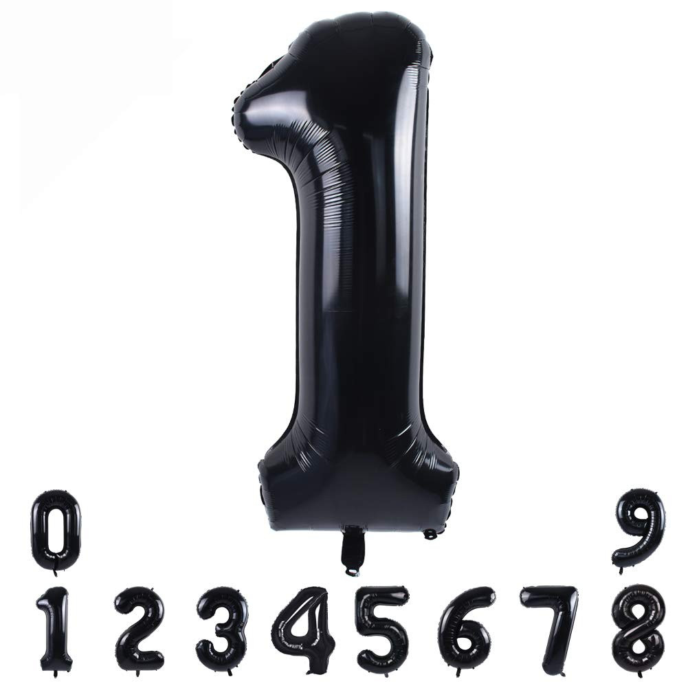 TONIFUL 40 Inch Black Large Numbers Balloons0-9, Number 1 Digital 1 Helium Balloons,Foil Mylar Bi... | Amazon (US)