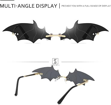 Fashion men's women bat sunglasses vintage frameless Mirror Rimless Sun Glasses Unique Sunglasses... | Amazon (US)