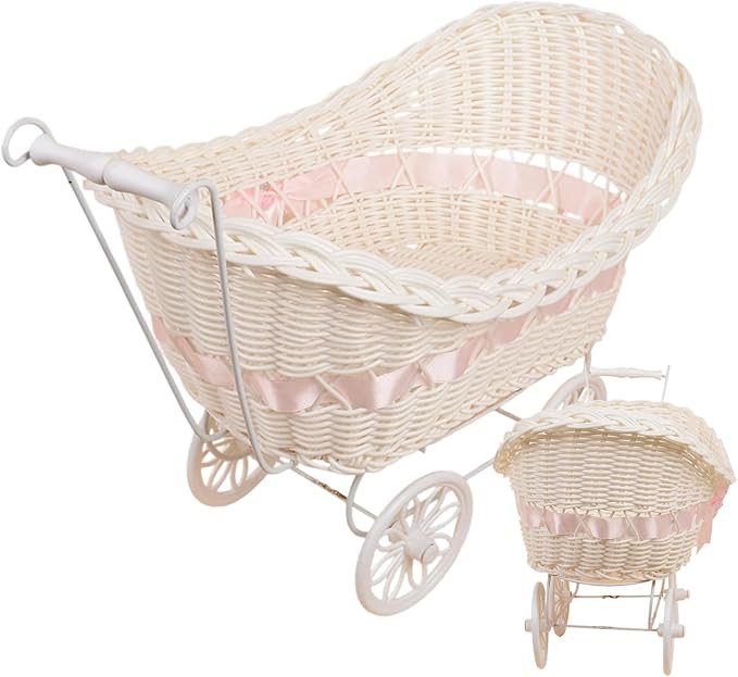 Woven Carriage Shower – Sturdy Rustic Centerpiece Stroller, Durable, Home Storage & Organizatio... | Amazon (US)