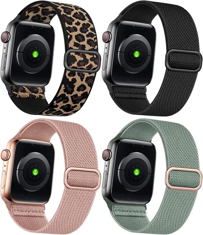 TreasureMax 4 Pack Stretchy Solo Loop Bands Compatible for Apple Watch 38mm 40mm 41mm 42mm 44mm 4... | Amazon (US)