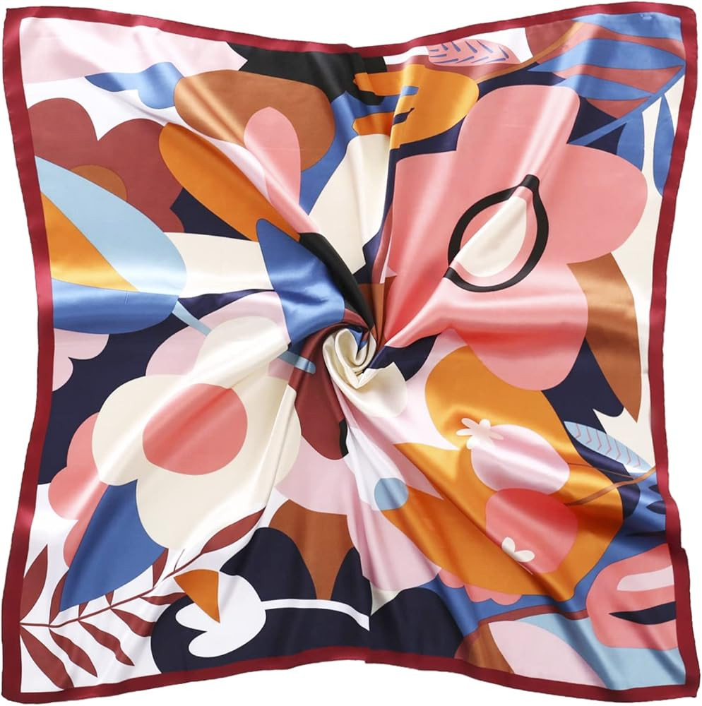 vimate 35" Square Silk Like Head Scarf - Women's Fashion Silk Feeling Scarf for Hair Wrapping and... | Amazon (US)