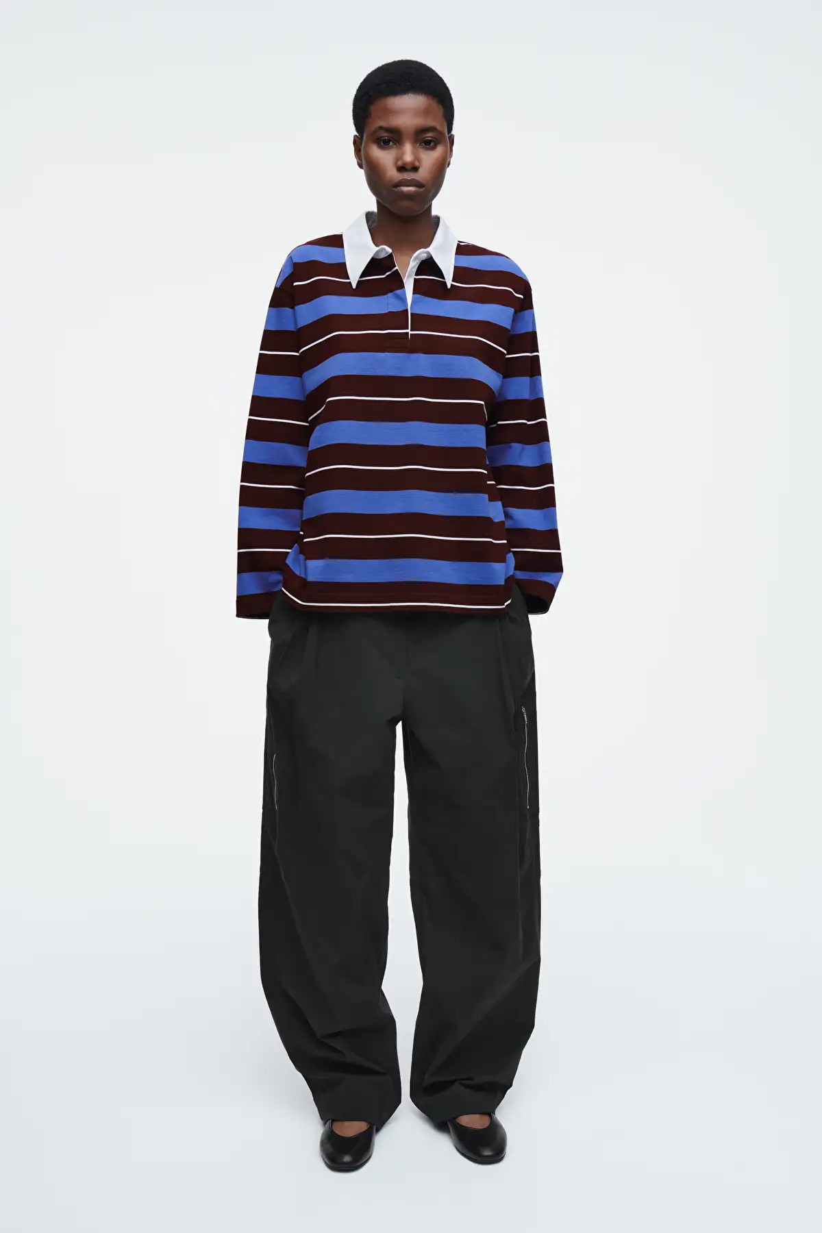 STRIPED LONG-SLEEVED POLO SHIRT | COS (US)