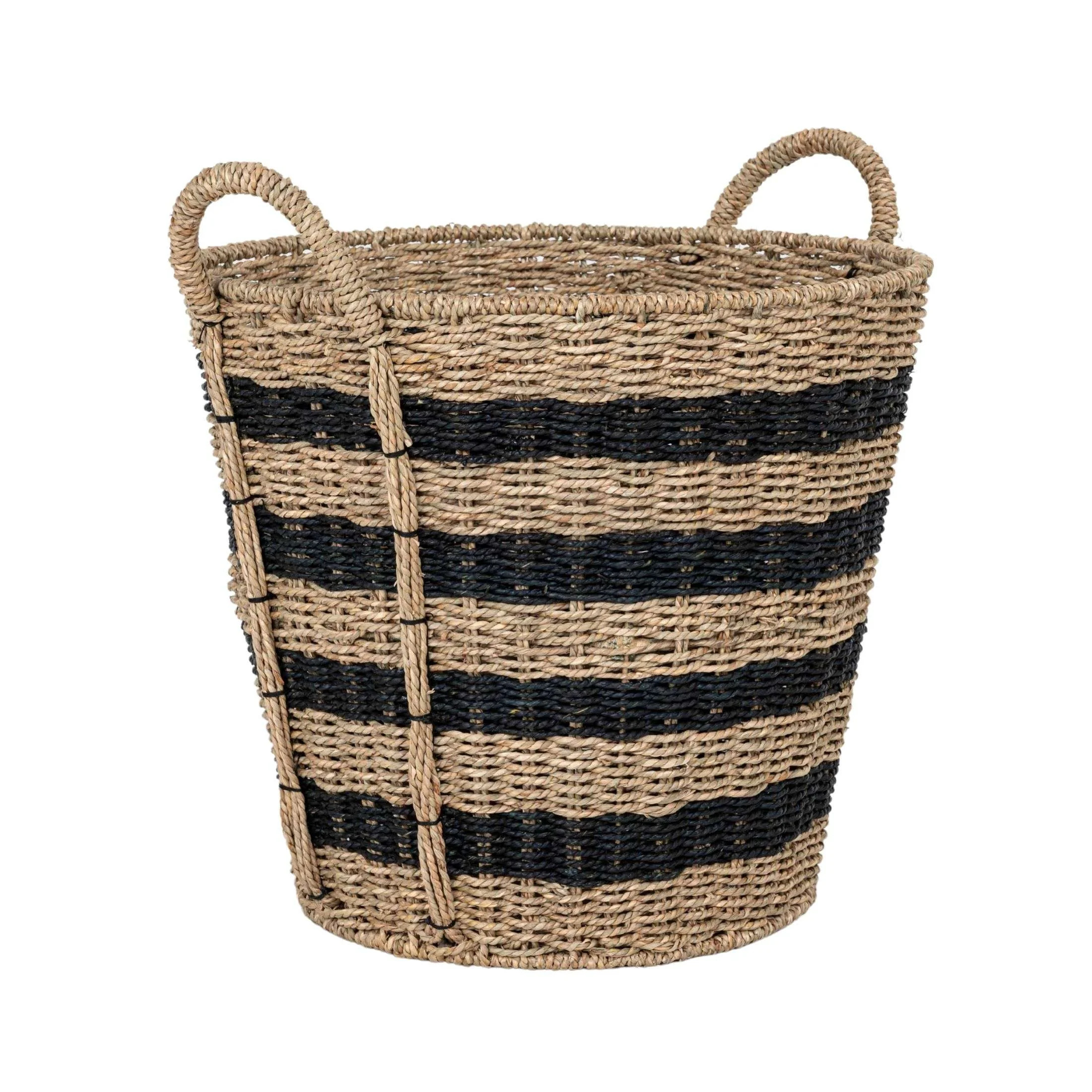 Better Homes & Gardens Extra Large Striped Seagrass Storage Basket with Handles | Walmart (US)