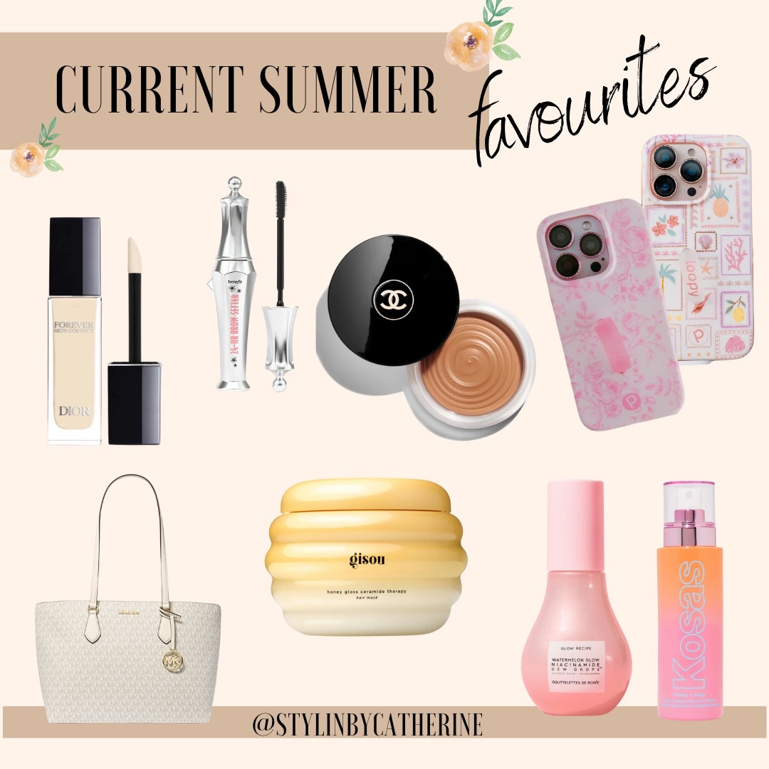 Current summer favourites. Tote bag. Vison hair mask. Glow recipe watermelon serum. Chanel bronzer. Dior concealer. Loopy cases. 

#LTKbeauty #LTKsummer #LTKcanada