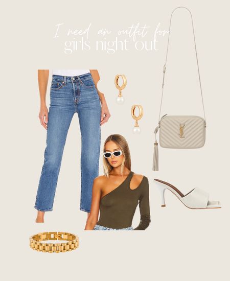 girls night out 

jeans, bodysuit, one shoulder top, bracelet, heels, ysl, crossbody, earrings

#LTKshoecrush #LTKunder100 #LTKFind