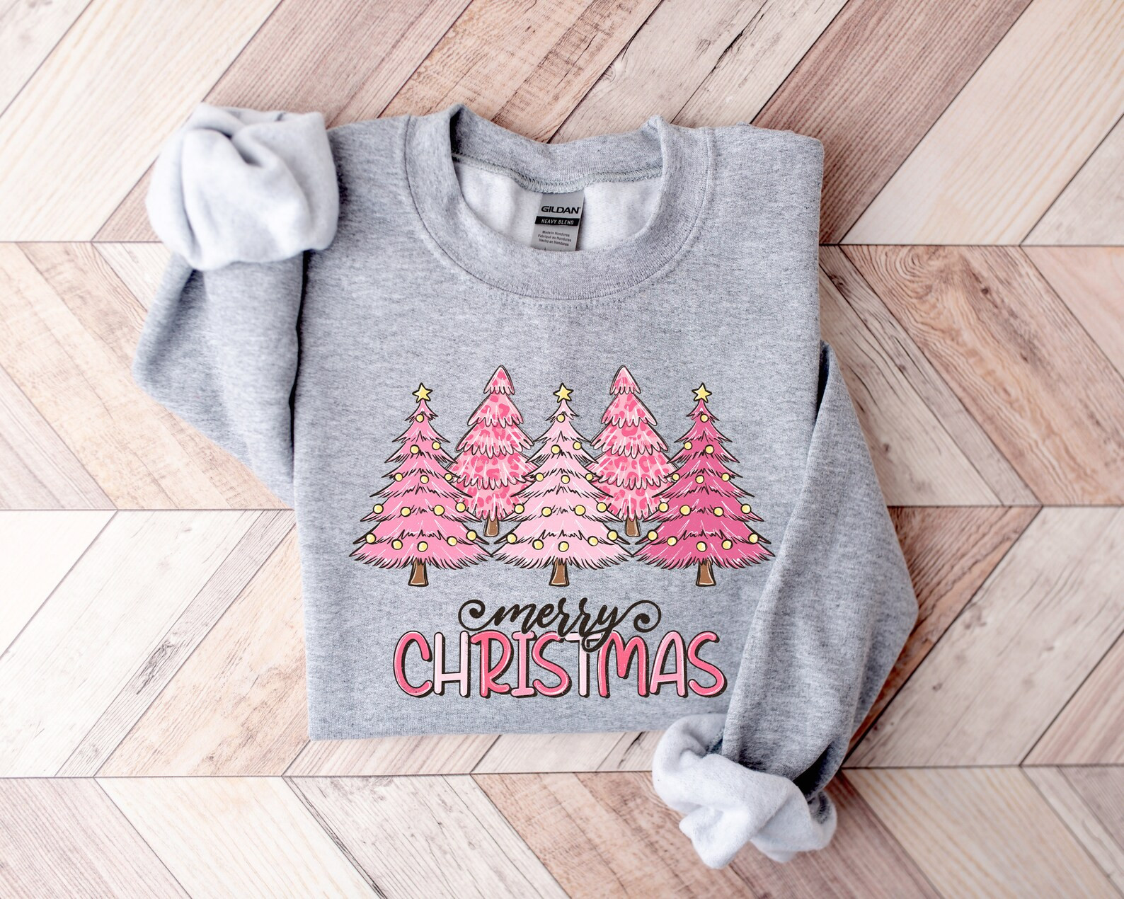 Pink Tree Christmas Sweater, Christmas Sweater, Christmas Crewneck, Christmas Tree Sweatshirt, Ho... | Etsy (US)
