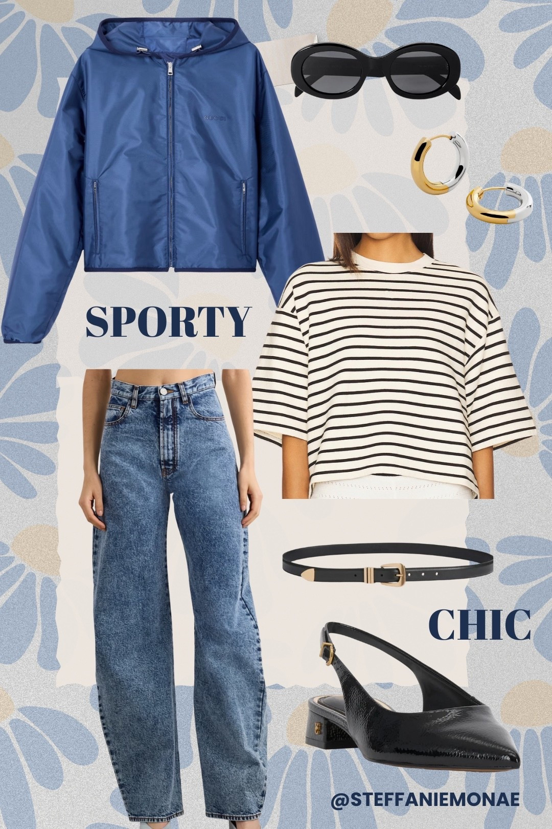 Retro sporty, but make it fashion! This fall transition look is giving effortless cool with a polished twist. I styled a striped boxy tee with wide-leg denim and layered it with a retro-inspired Gucci bomber that pulls the whole look together. Finished with sleek black slingbacks, a classic leather belt, and statement oval sunnies, this is my go-to casual-chic uniform for early fall.

📍Perfect for travel days, weekend city strolls, or when you want to look put-together but not trying too hard.

🖤 Fall outfit inspo
🖤 How to style wide leg jeans
🖤 Sporty chic outfit idea
🖤 Gucci bomber street style
🖤 Casual fall fashion essentials

#fallfashion2025 #sportychicstyle #guccibomberjacket #stripedteeoutfit #transitionalfallstyle #ltkfalllooks #fallstreetstyle #steffaniemonaestyle #widelegjeans #blackaccessories #ltkfashionfinds

#LTKTravel #LTKStyleTip