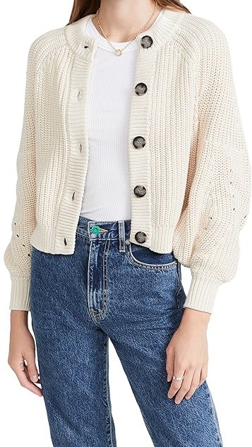 Cotton Balloon Sleeve Cardigan | Shopbop